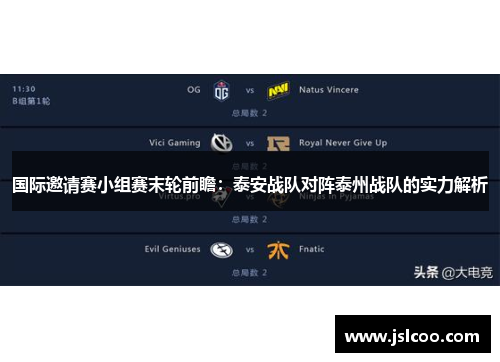国际邀请赛小组赛末轮前瞻：泰安战队对阵泰州战队的实力解析